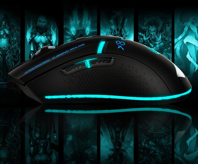 6keys 2400DPI light-emitting USB wired gaming mouse